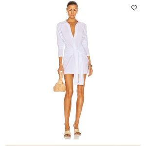 NWT Norma Kamali Mini Tie front shirt dress